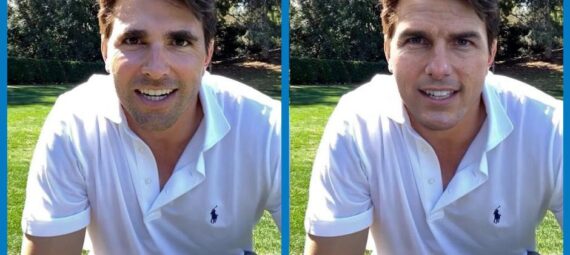 Image showing an original and deep fake photo of Tom Cruise