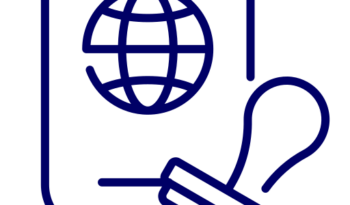 Passport Icon with Stamp