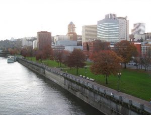 Portland waterfront, not the harsh bank blocking natural processes. 