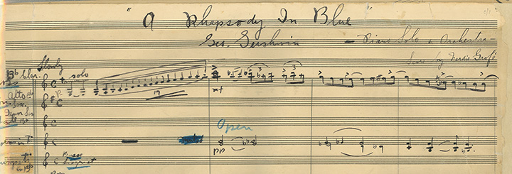 Rhapsody in Blue autograph score excerpt