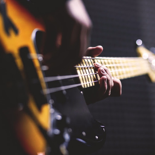 Bass guitar up close