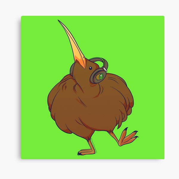 Dancing Kiwi bird with headphones