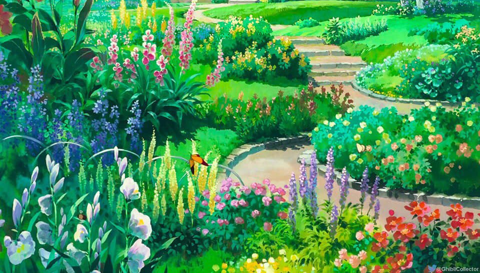 Spring anime background art 