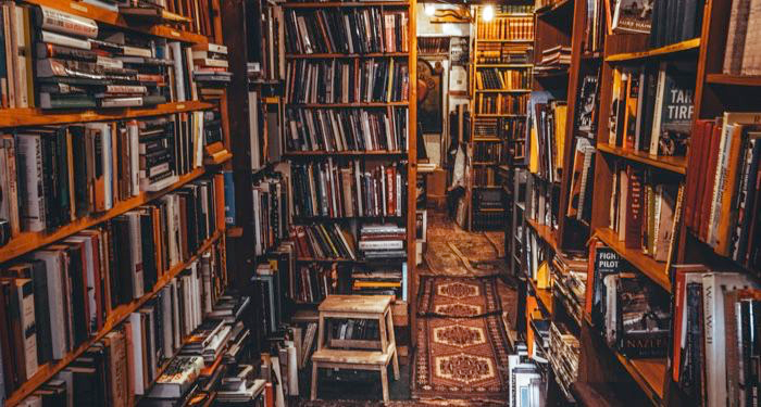 Bookstore shelves