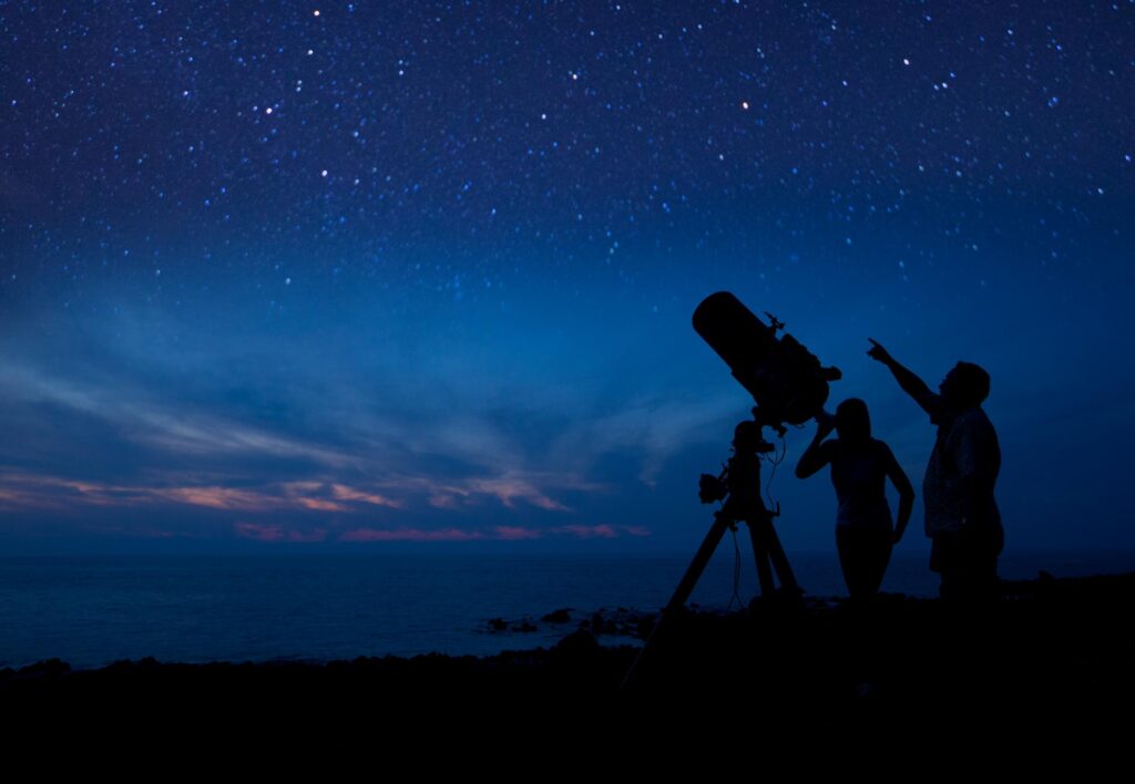 Stargazing with telescope