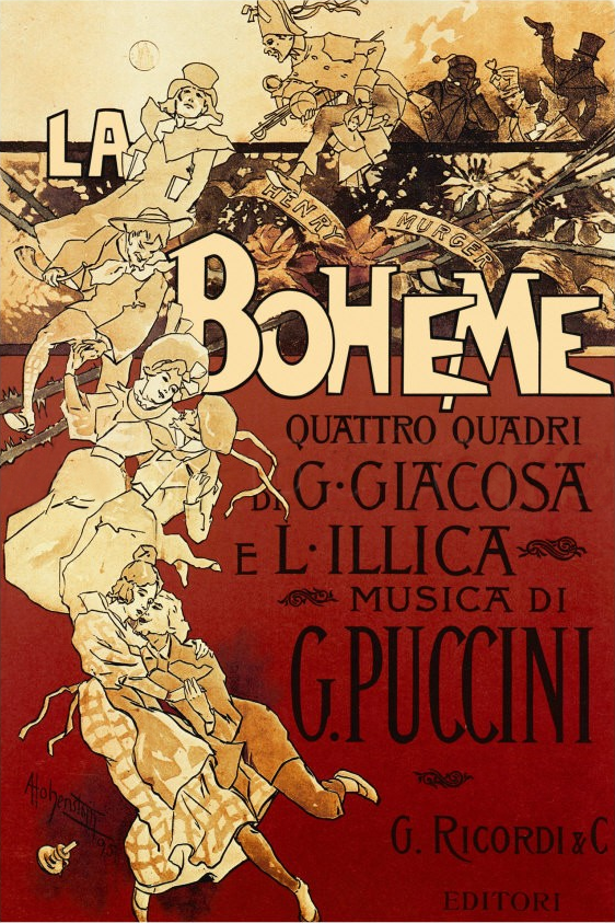 La Boheme Original 1896 poster by Adolfo Hohenstein