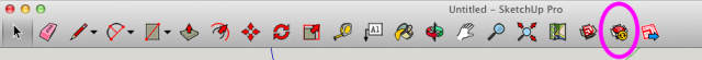Toolbar of SketchUp Pro 2014 highlighting Extension Warehouse feature