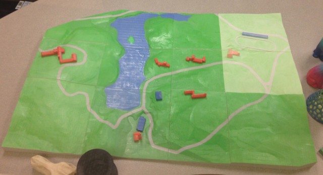 Photo of the 3D printed campus that parallels the design image