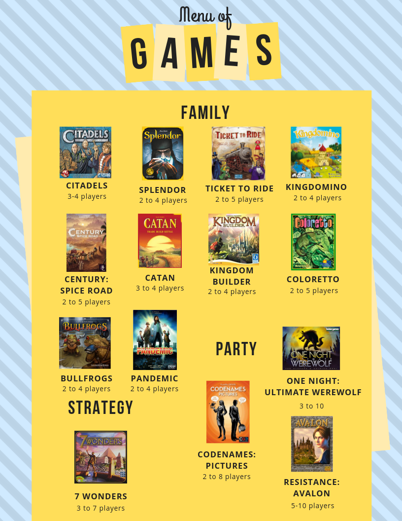 Menu of Board Games