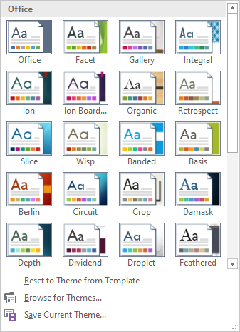 Microsoft Word Themes