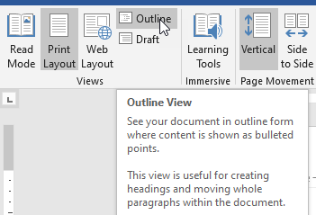 Word Outline View