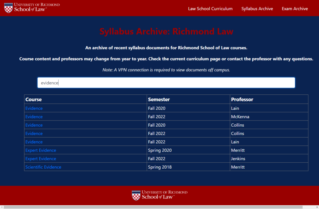 Course Syllabus Archive - Filtered by Course Title
